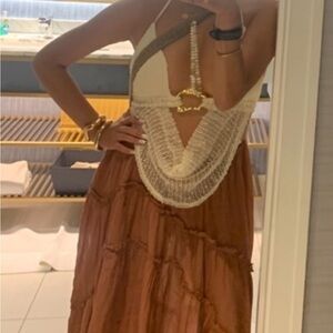 Zara Brown and Cream Tank Top